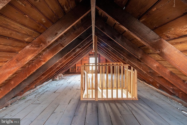 view of attic