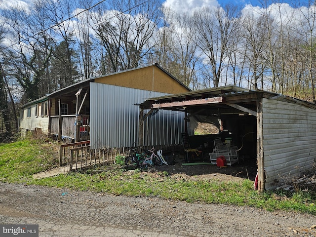 view of pole building