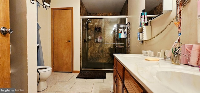 12 Deborah Dr, Millville, NJ 08332 - bathroom with a stall shower, double vanity, tile patterned floors, and toilet