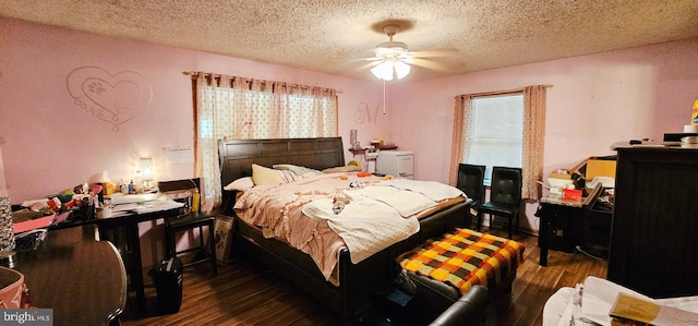 12 Deborah Dr, Millville, NJ 08332 - bedroom featuring wood-type flooring, a textured ceiling, and ceiling fan