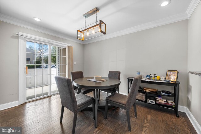 1203 Delancey Way, Marlton, NJ 08053 - dining area with recessed lighting, wood finished floors, baseboards, and ornamental molding