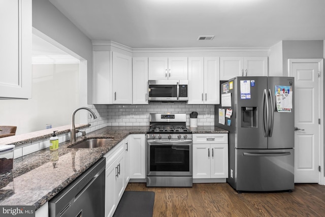 1203 Delancey Way, Marlton, NJ 08053 - kitchen with white cabinets, visible vents, appliances with stainless steel finishes, and a sink