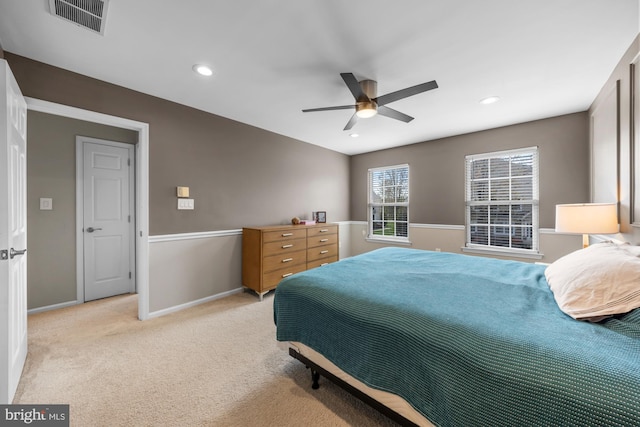 1203 Delancey Way, Marlton, NJ 08053 - bedroom with baseboards, visible vents, recessed lighting, and light colored carpet