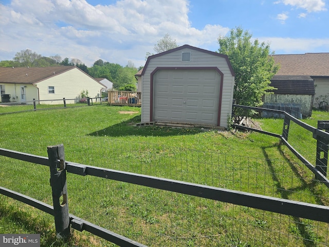 detached garage with fence