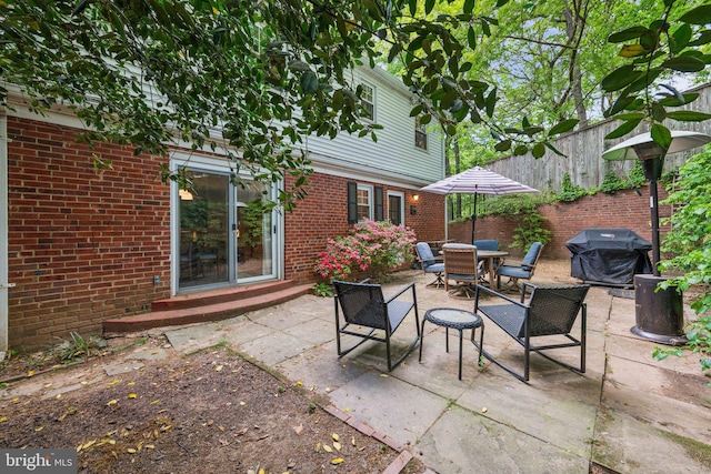 4260 25th St N, Arlington, VA 22207 - view of patio / terrace with area for grilling, fence, entry steps, and outdoor dining space