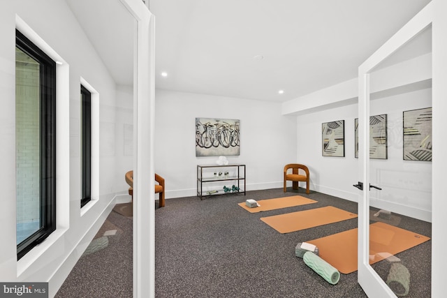 6018 Woodland Ter, Mclean, VA 22101 - workout room featuring recessed lighting, baseboards, and french doors