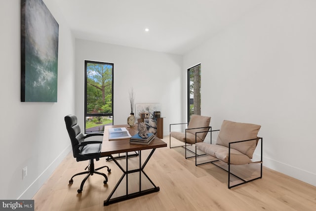 6018 Woodland Ter, Mclean, VA 22101 - office area with wood finished floors, baseboards, and recessed lighting