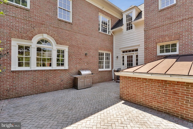 view of patio featuring area for grilling