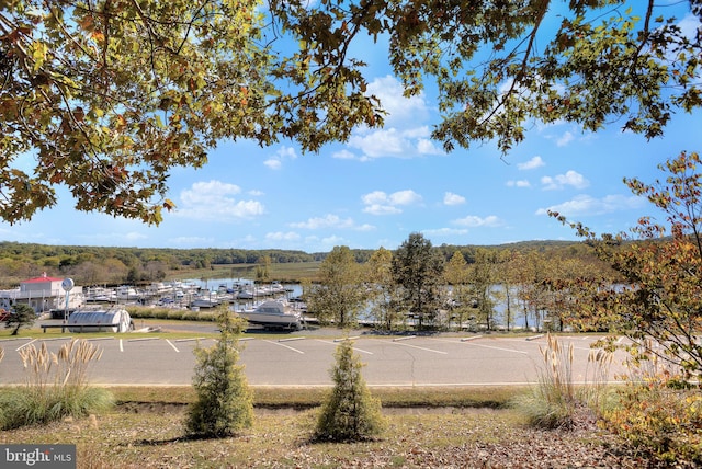 view of yard featuring a water view