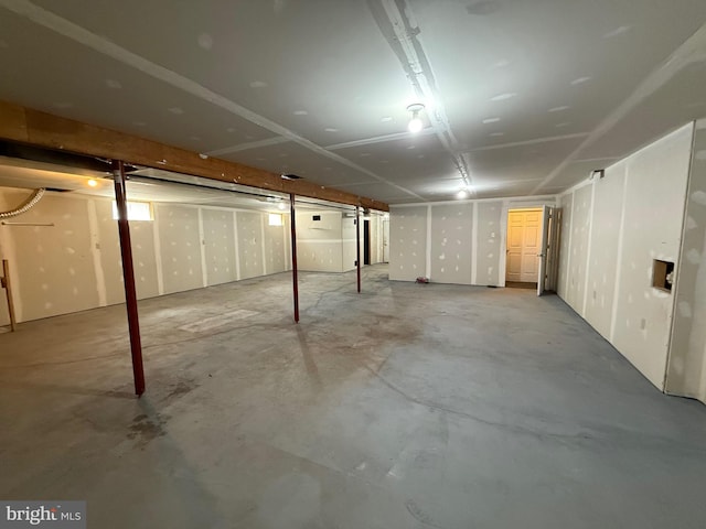 view of unfinished below grade area
