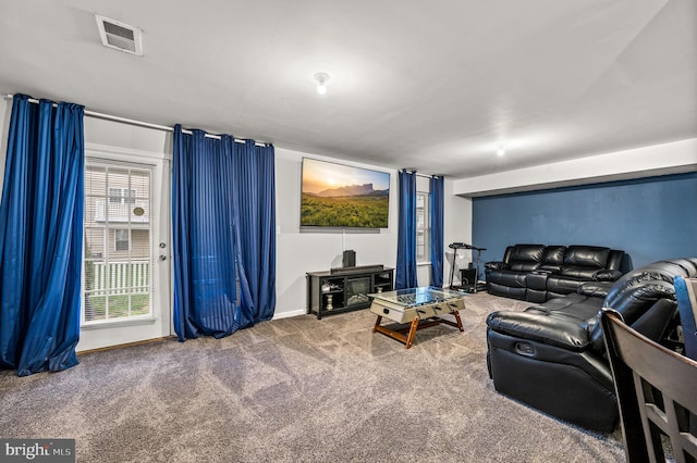 131 Time Cir, Bear, DE 19701 - living area featuring visible vents, carpet flooring, and baseboards