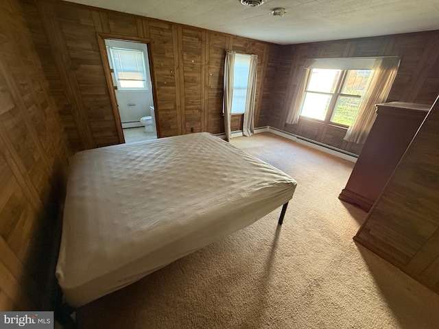 4747 Tyaskin Rd, Tyaskin, MD 21865 - bedroom with light carpet, wood walls, and multiple windows