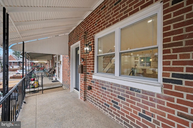 view of patio with a porch