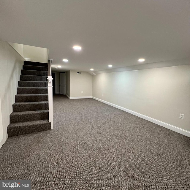 2452 Shirley Ave, Baltimore, MD 21215 - finished basement featuring recessed lighting, stairs, and baseboards