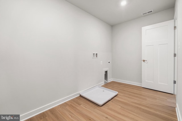 109 Hillsdale Dr, Fredericksburg, VA 22405 - laundry area with hookup for an electric dryer, light wood-type flooring, and hookup for a washing machine