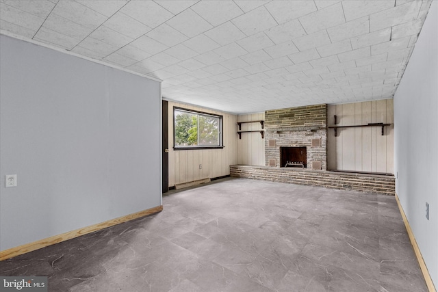 2300 Locust Rd, Dover, PA 17315 - unfurnished living room featuring baseboards and a fireplace