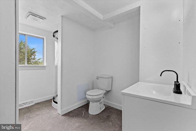 2300 Locust Rd, Dover, PA 17315 - full bathroom featuring baseboards, toilet, vanity, and a shower