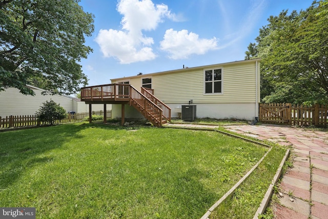1258 Magnolia, Herndon, VA 20170 - rear view of property with a wooden deck, stairs, and cooling unit