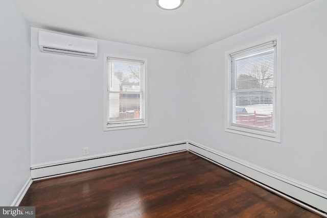 4 Cavan Dr, Lutherville Timonium, MD 21093 - unfurnished room featuring a baseboard radiator, wood finished floors, and a wall mounted AC