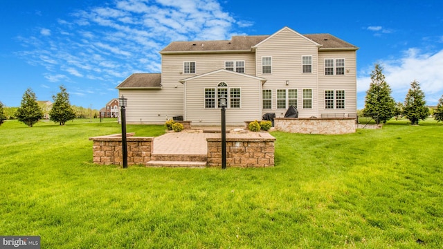13002 Walkers Ln, Bowie, MD 20721 - rear view of property featuring a shingled roof, a yard, and a patio area