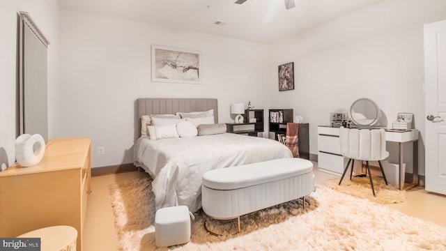 13002 Walkers Ln, Bowie, MD 20721 - bedroom with ceiling fan, visible vents, and baseboards
