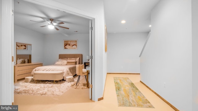 13002 Walkers Ln, Bowie, MD 20721 - bedroom featuring baseboards, ceiling fan, and recessed lighting