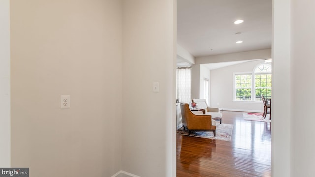 13002 Walkers Ln, Bowie, MD 20721 - hall with recessed lighting, baseboards, and dark wood-style floors