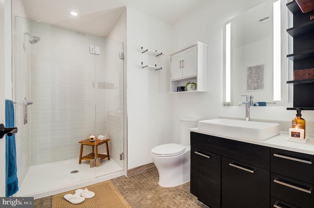 70 N Street Street SE Unit N916, Washington, DC 20003 - bathroom featuring a shower stall, visible vents, toilet, and vanity