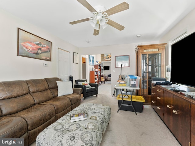 2 Windmill Ct, Columbus, NJ 08022 - living area featuring a ceiling fan and light colored carpet