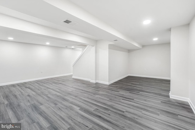 1399 Kimblewick Rd, Potomac, MD 20854 - finished below grade area featuring baseboards, recessed lighting, and wood finished floors