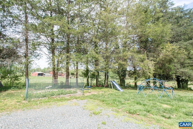 view of yard featuring a playground