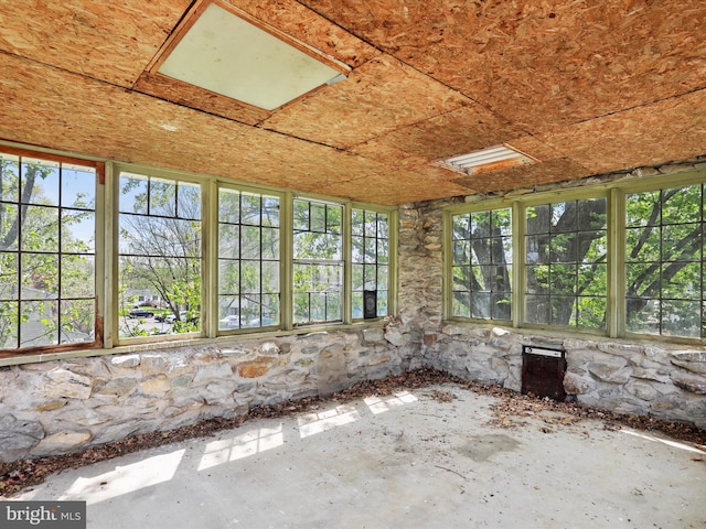 view of unfurnished sunroom