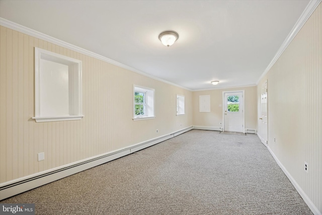 5 Morgan Rd, Aston, PA 19014 - carpeted empty room with crown molding, plenty of natural light, and a baseboard radiator