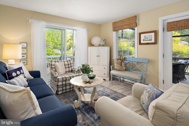 living room featuring wood finished floors