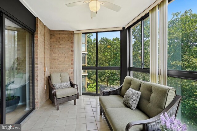 15100 Interlachen Dr Unit 4-522, Silver Spring, MD 20906 - sunroom featuring a ceiling fan