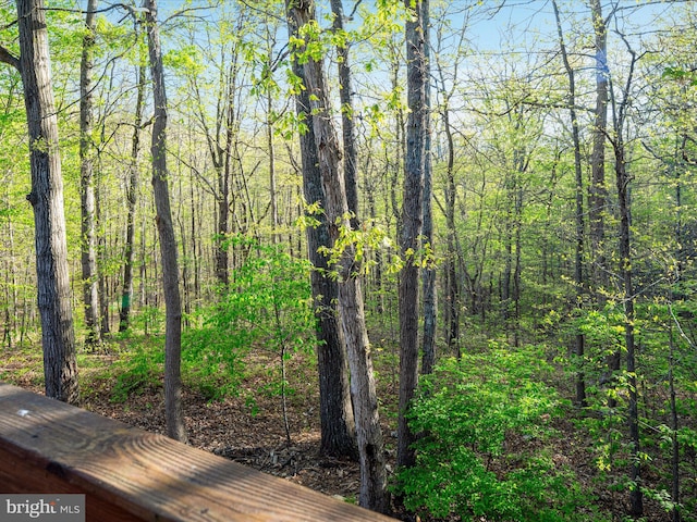 view of landscape with a forest view