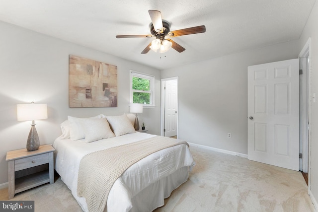 2116 Bell Tree Ln, Waldorf, MD 20601 - bedroom featuring baseboards, light carpet, and a ceiling fan