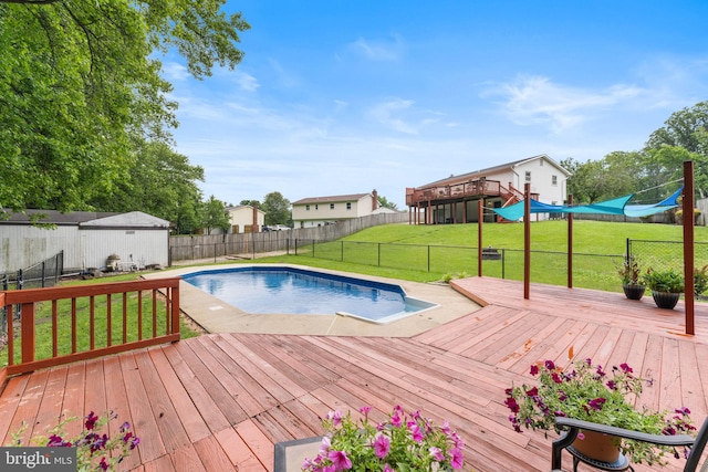 2116 Bell Tree Ln, Waldorf, MD 20601 - view of pool with a wooden deck