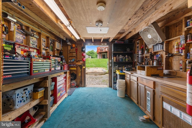 2116 Bell Tree Ln, Waldorf, MD 20601 - miscellaneous room featuring carpet flooring and a workshop area