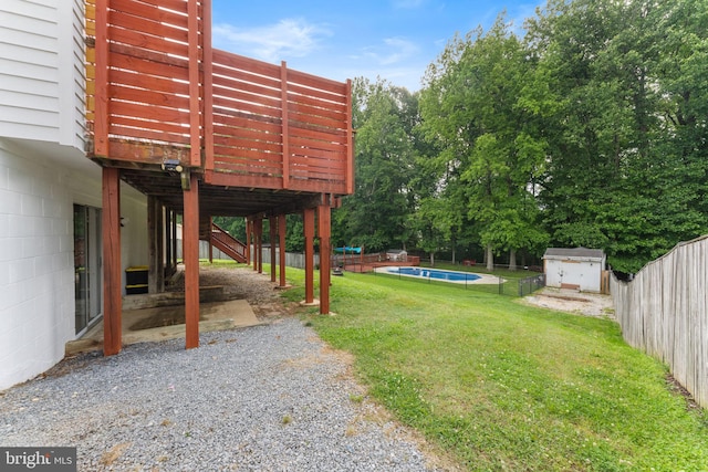 2116 Bell Tree Ln, Waldorf, MD 20601 - view of yard featuring a wooden deck, a carport, and stairway