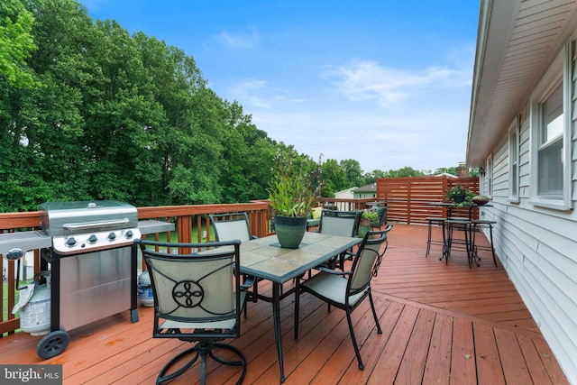 2116 Bell Tree Ln, Waldorf, MD 20601 - wooden terrace with outdoor dining space and area for grilling
