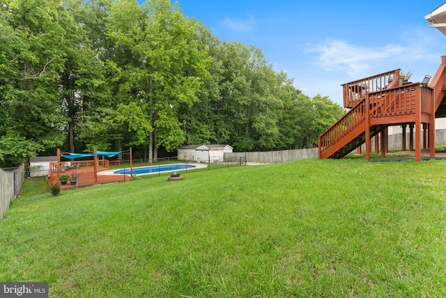 2116 Bell Tree Ln, Waldorf, MD 20601 - view of yard with a deck and stairs