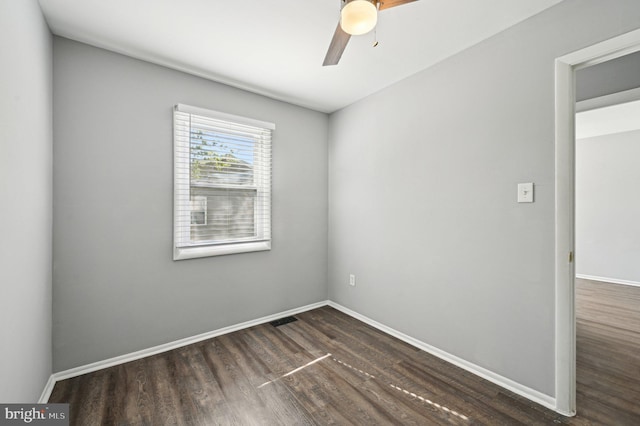 1943 Brookside Dr, Edgewood, MD 21040 - unfurnished room featuring ceiling fan, baseboards, wood finished floors, and visible vents