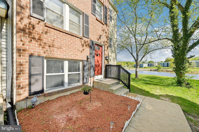 1943 Brookside Dr, Edgewood, MD 21040 - entrance to property with brick siding, a yard, and a water view