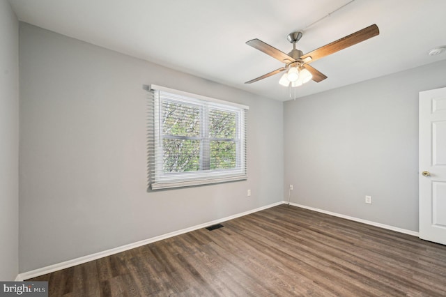 1943 Brookside Dr, Edgewood, MD 21040 - unfurnished room with wood finished floors, visible vents, a ceiling fan, and baseboards