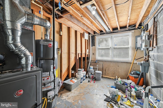 1943 Brookside Dr, Edgewood, MD 21040 - basement with water heater and heating unit