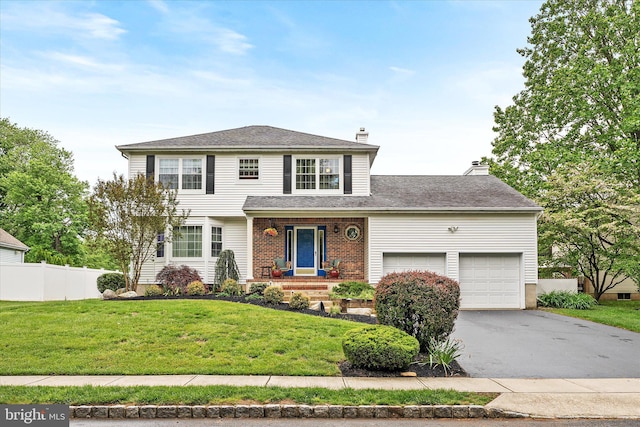 6 Pannick Dr, Hamilton, NJ 08610 - traditional-style house featuring driveway, a chimney, a porch, an attached garage, and brick siding
