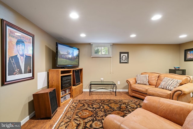 1217 Stafford Ave, Fredericksburg, VA 22401 - living room featuring baseboards, light wood-type flooring, and recessed lighting