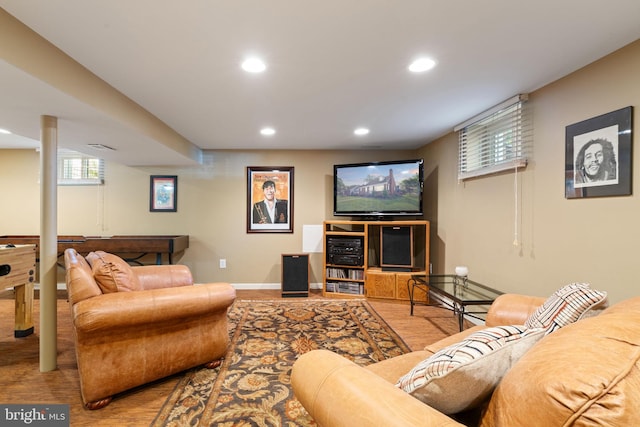 1217 Stafford Ave, Fredericksburg, VA 22401 - living room with baseboards, recessed lighting, and wood finished floors