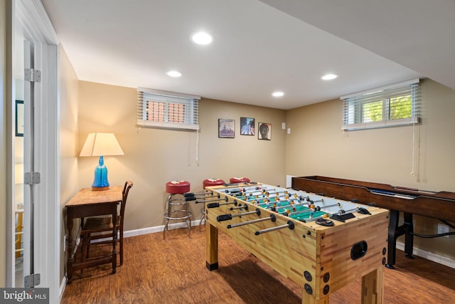 1217 Stafford Ave, Fredericksburg, VA 22401 - playroom featuring baseboards, recessed lighting, and wood finished floors